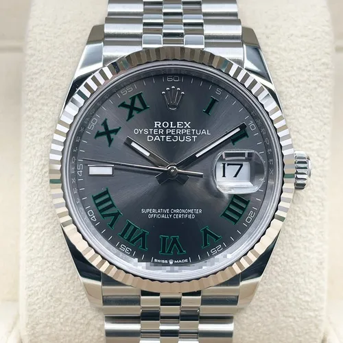 126234 スレートローマ ステンレススチール+ホワイトゴールド 36mm