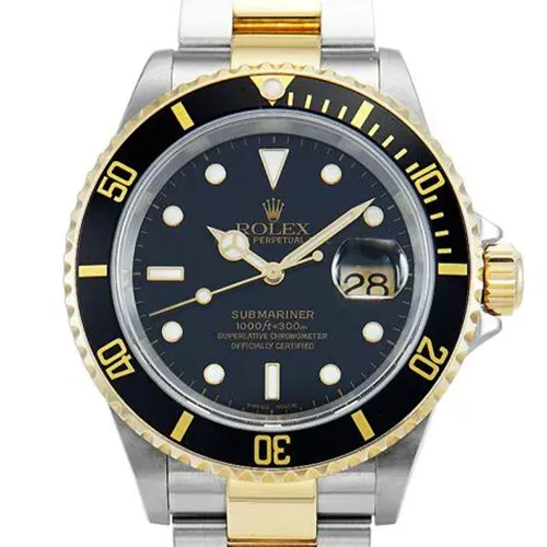 16613 ブルー ステンレススチール+イエローゴールド ブルー